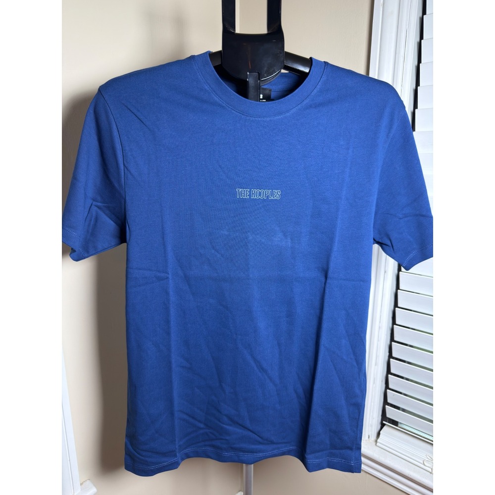 The Kooples Blue Cotton Logo‎ Graphic Crewneck T-Shirt HTSC27011K Size S NWT